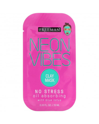 Freeman Neon Vibes No Stress Oil Absorbing Blue Lotus Clay Mask 10ml -