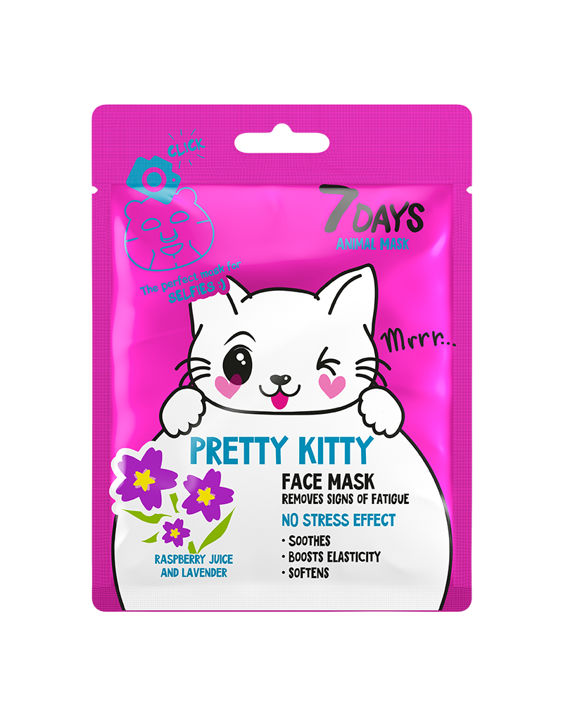 7 DAYS ANIMAL Pretty Kitty Sheet Mask 28g - sis-style.gr