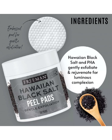 Freeman Hawaiian Black Salt Peel Pads Gentle Exfoliation 50 Pads - sis-style.gr